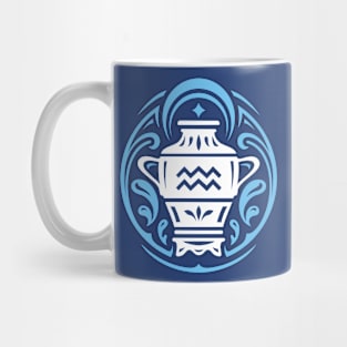 Vintage Aquarius Zodiac Symbol // Proud Aquarius Horoscope Sign Astrology Mug